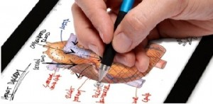 Zeichnen mit dem Stift auf dem iPad - der "Jot Pro" macht's möglich. Abb.: Typemania