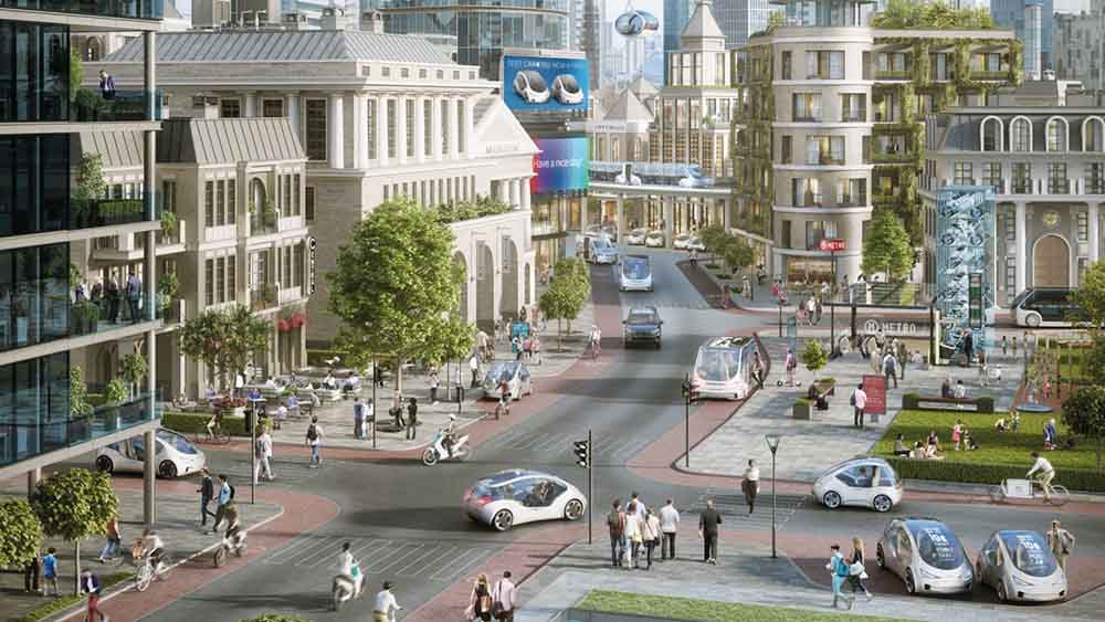 KIs sollen auch die Verkehrsflüsse in der "Smart City" steuern. Grafik: Bosch