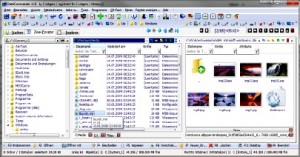 Der Datei Commander 13 in der Drei-Fenster-Ansicht, hier mit dem integrierten Bildbetrachter. Abb.: Typemania