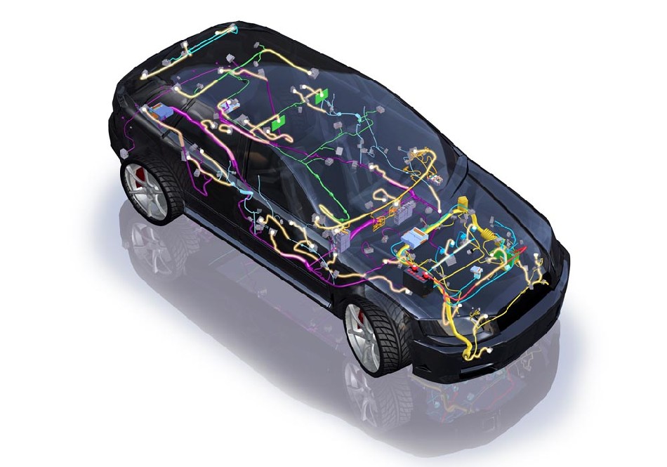 Die Delphi-Ingenieure haben einen Audi mit Sensoren und Elektronik so ausgerüstet, dass er ohne Zutun eines Fahrers automatisch Tausende Kilometer selbstständnig zurücklegen konnte. Visualisierung: Delphi