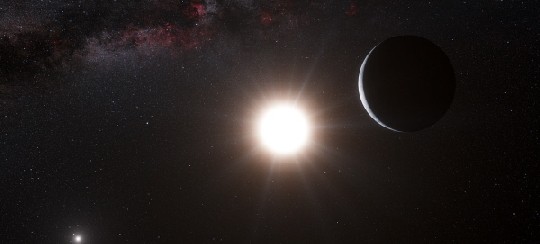 Künstlerische Darstellung des erdähnlichen Planeten um Alpha Centauri B. Abb.: ESO