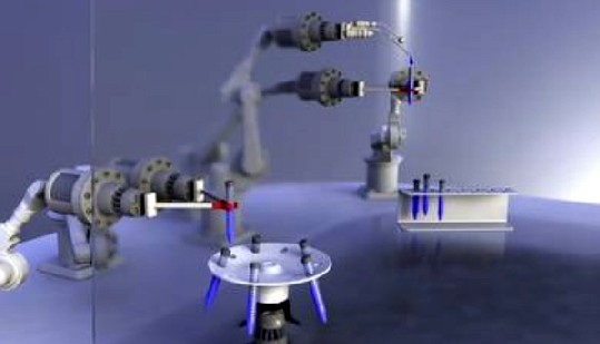 Sollen durch Glaswände hindurch Roboterhände antreiben: Supraleitroboter. Visualisierung: evico