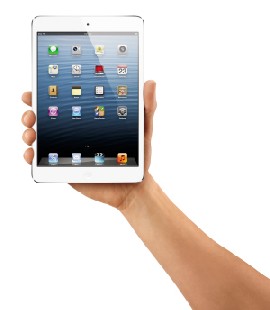 Mit einer Hand zu fassen: Apples "iPad Mini". Abb.: Apple