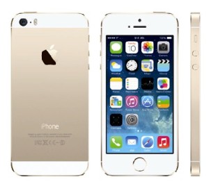 Das iPhone 5s in der goldenen Ausführung. Der Fingerabdruck-Sensor steckt im Heim-Knopf unten. Foto: Apple