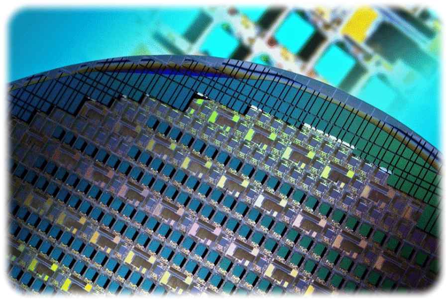 Drucksensor-Chiplets vor ihrer Zerteilung und Endmontage. Foto: Fraunhofer-Isit