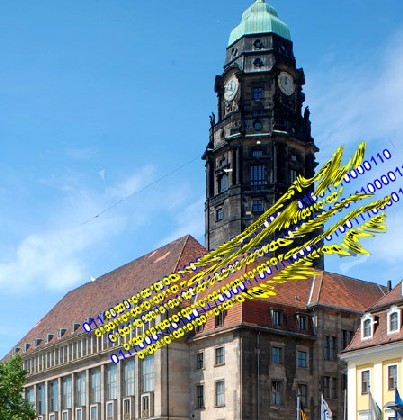 Die Piraten wollen die Rathaus-Daten befreien. Foto: Hans-Gerd Bosse/LHD, Montage: Heiko Weckbrodt