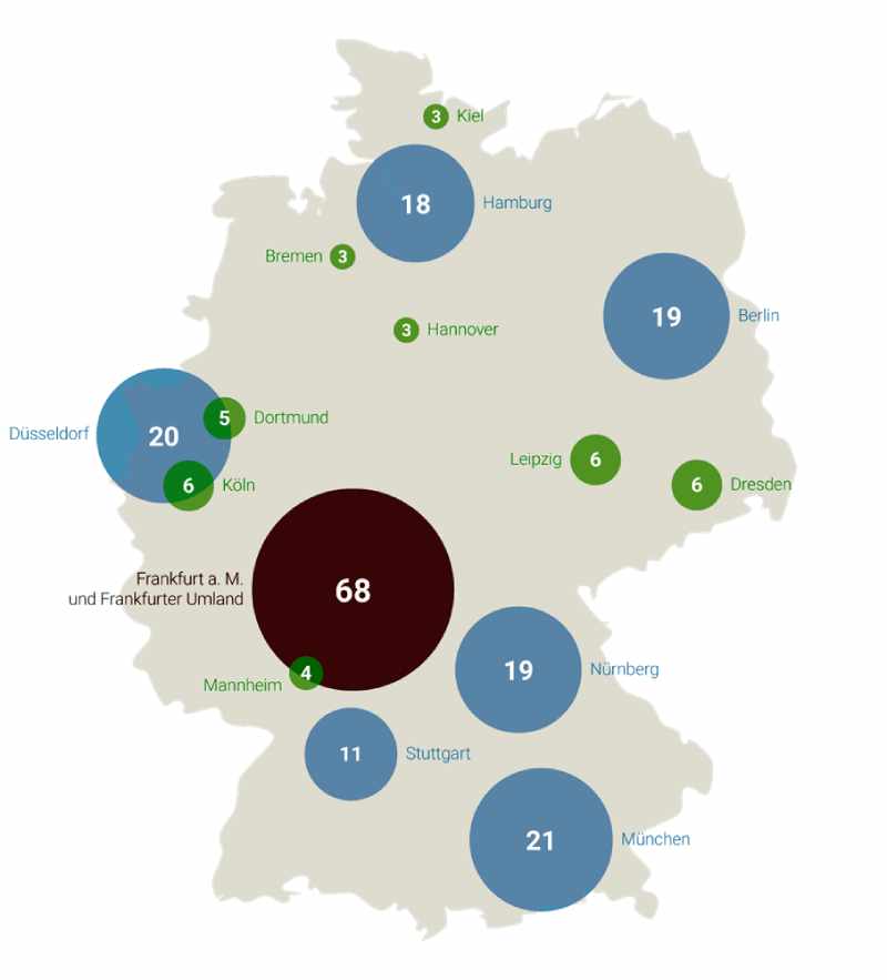 Die Verteilung der Rechenzentren in Deutschland. Grafik: Comarch