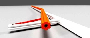 Wie eine Feder-Weiche dreht der Nanoschalter den Lichtleiter. Foto: DNAmic