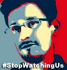Snowden ist die Galionsfigur der Protestinitiative. Abb.: StopWatchingUs