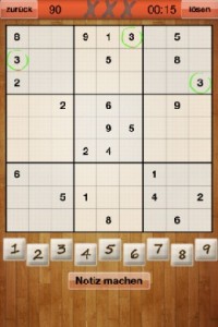 Vorlaute grüne Kringel zeigen an, ob man die richtige Ziffern gefunden hat. Abb.: Ben Lochmann