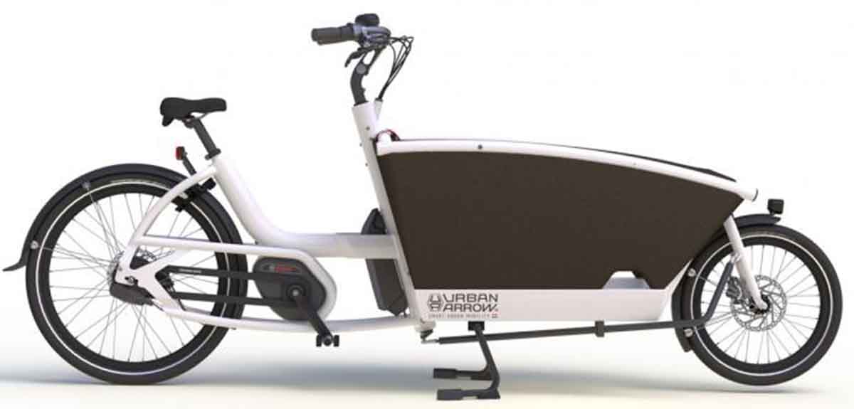 Die niederländische Firma Urban Arrow hat dieses eher aerodynamisch wirkende e-Lastrad entwickelt. Abb.: Urban Arrow