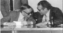 Moskaus Topspion Kim Philby (l.) und Markus Wolf bei einem Treffen in Moskau 1981. Abb.: Wolf